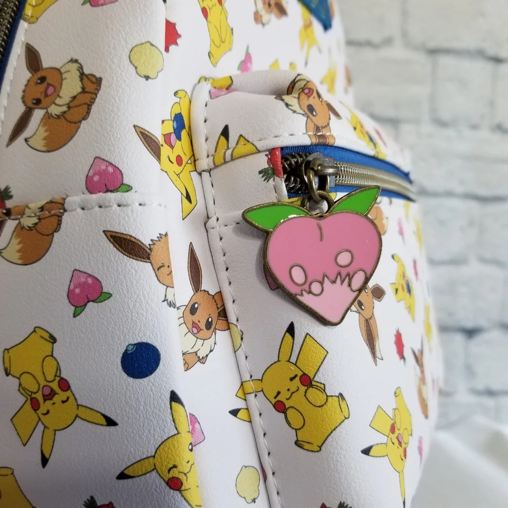 Loungefly Pokemon Eevee Pikachu Berries Mini Backpack Bag New - Picture 2 of 15